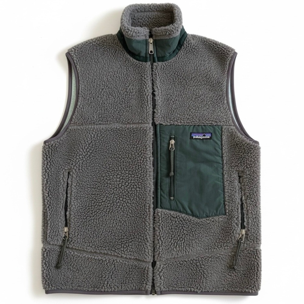 Patagonia Retro-X Fleece Vintage 1998 Vest Small Gray Green Made USA Gorpcore